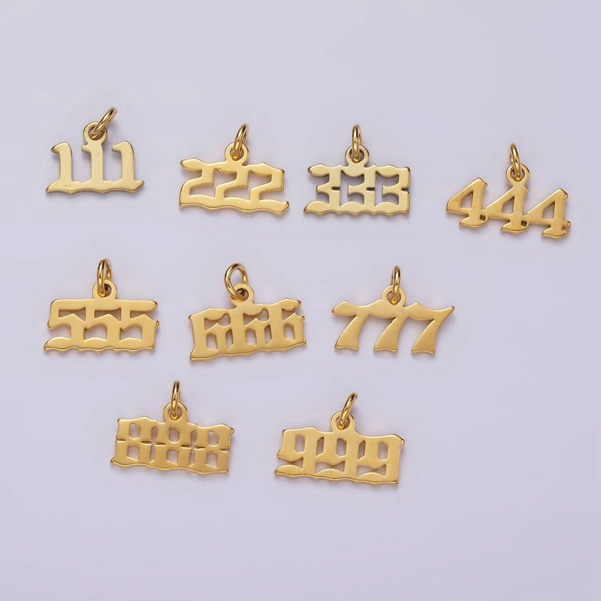 24K Gold Filled Angel Number Numerology Minimalist Mini Charm |