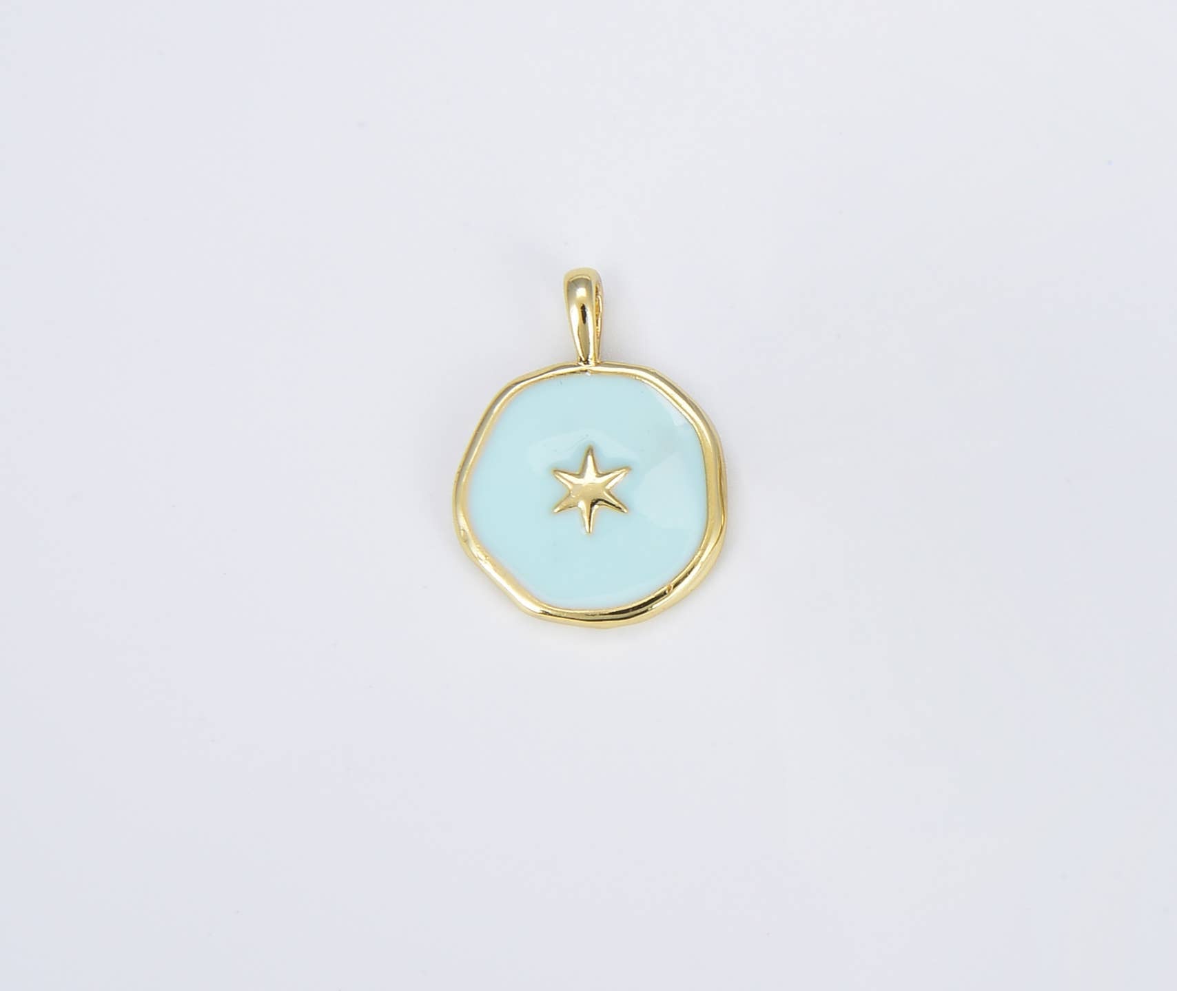 Dainty Enamel North Star Charm in 18K Gold Filled