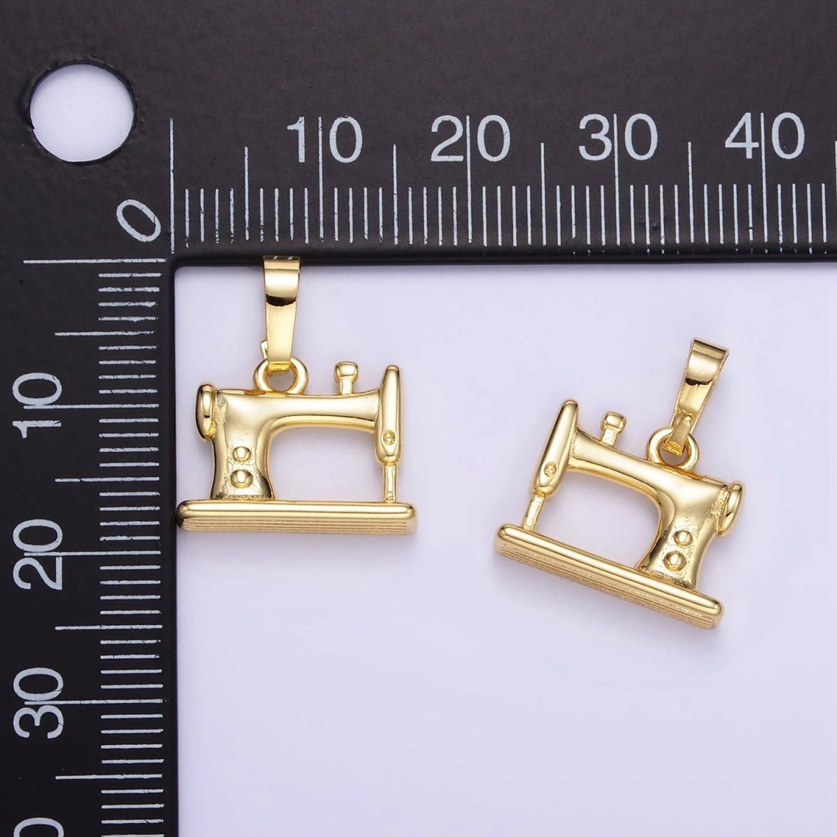24K Gold Filled Sewing Machine Minimalist Appliance Pendant |
