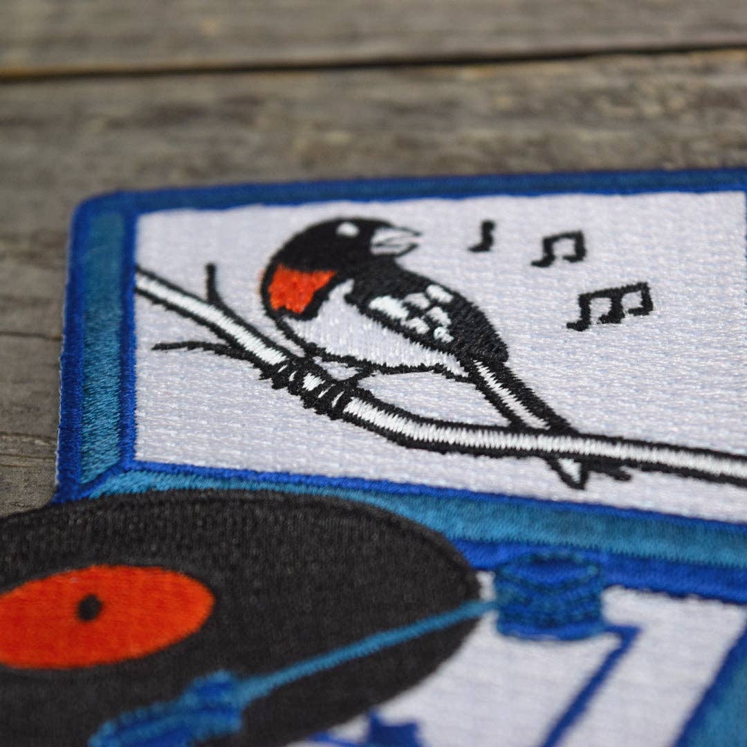 Songbird Record Player Embroidered Patch