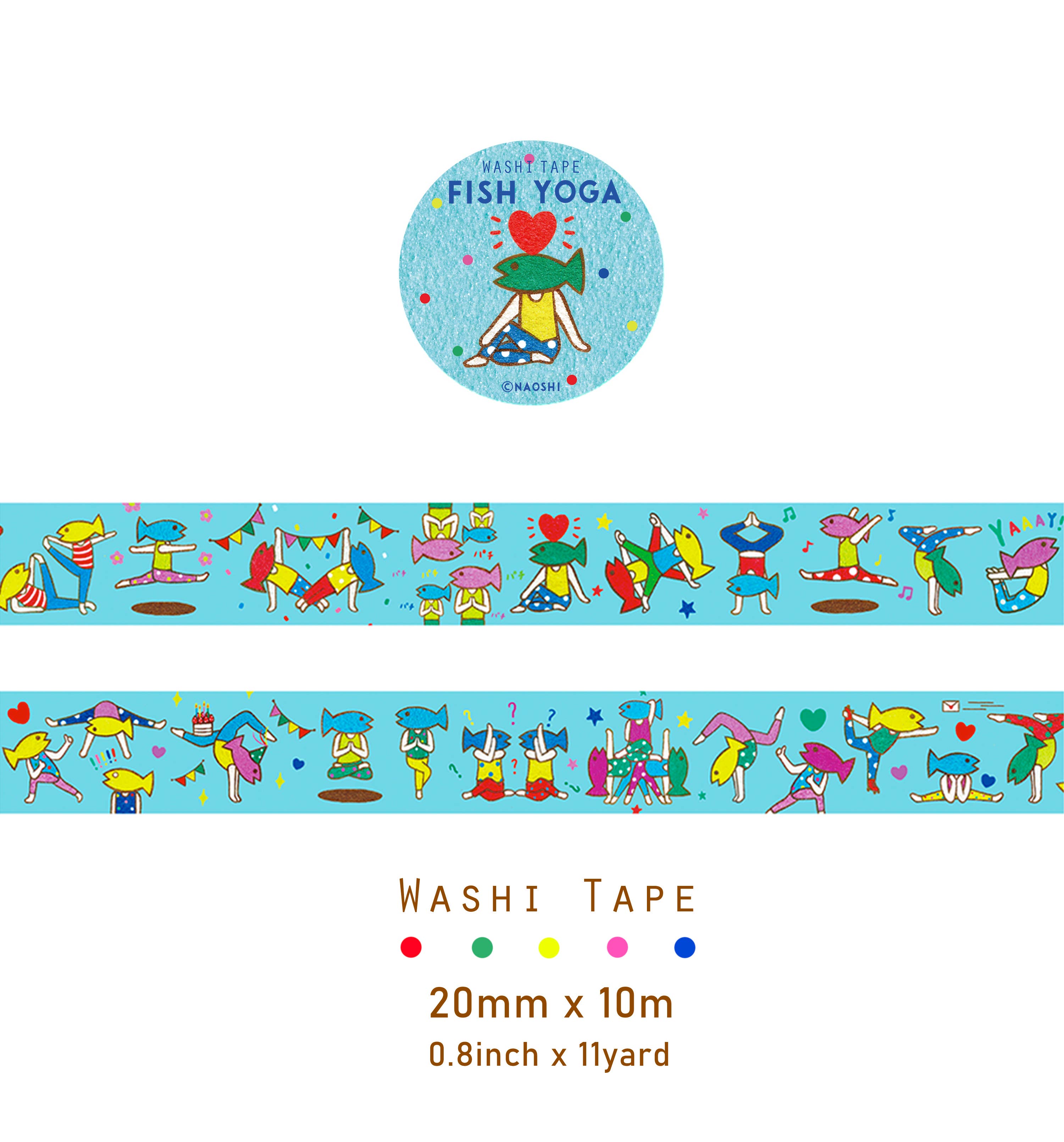 【Washi Tape】Fish Yoga