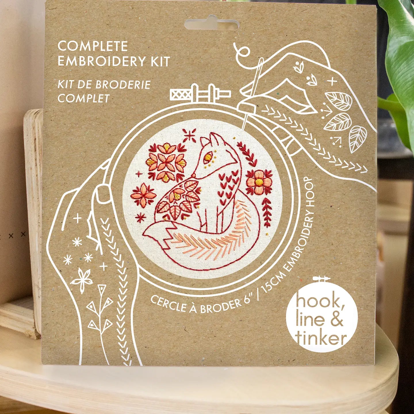 Folk Fox Complete Embroidery Kit image 1