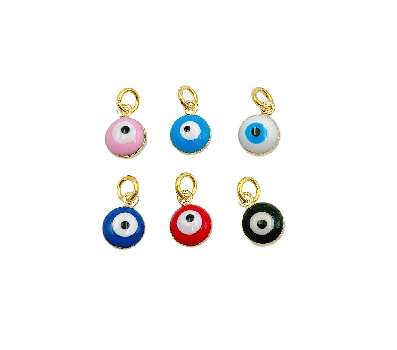 Gold-Filled Enamel Evil Eye Charm Pendant