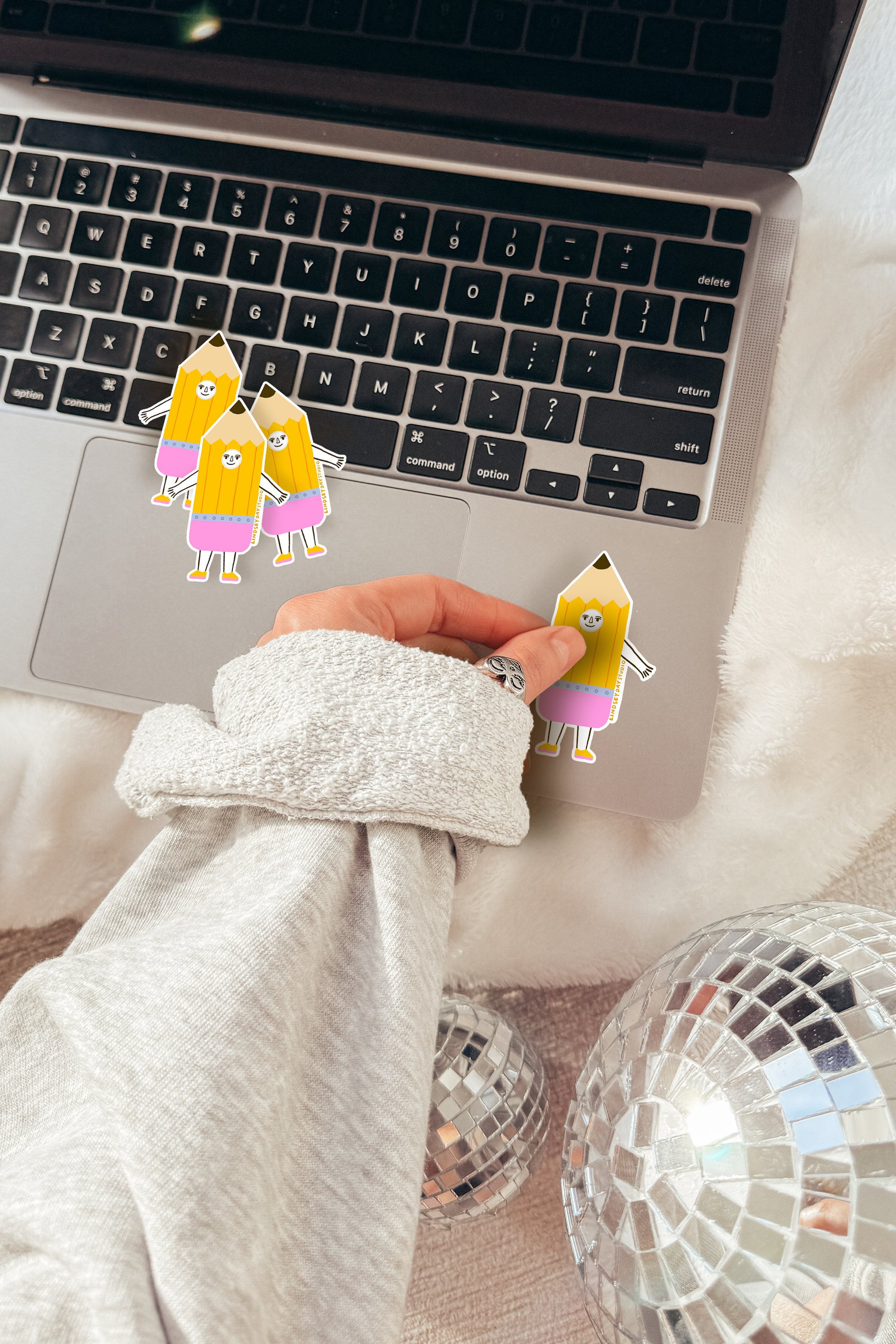 Pencil Friend Sticker, Teacher Gift, Cute Kawaii Sticker