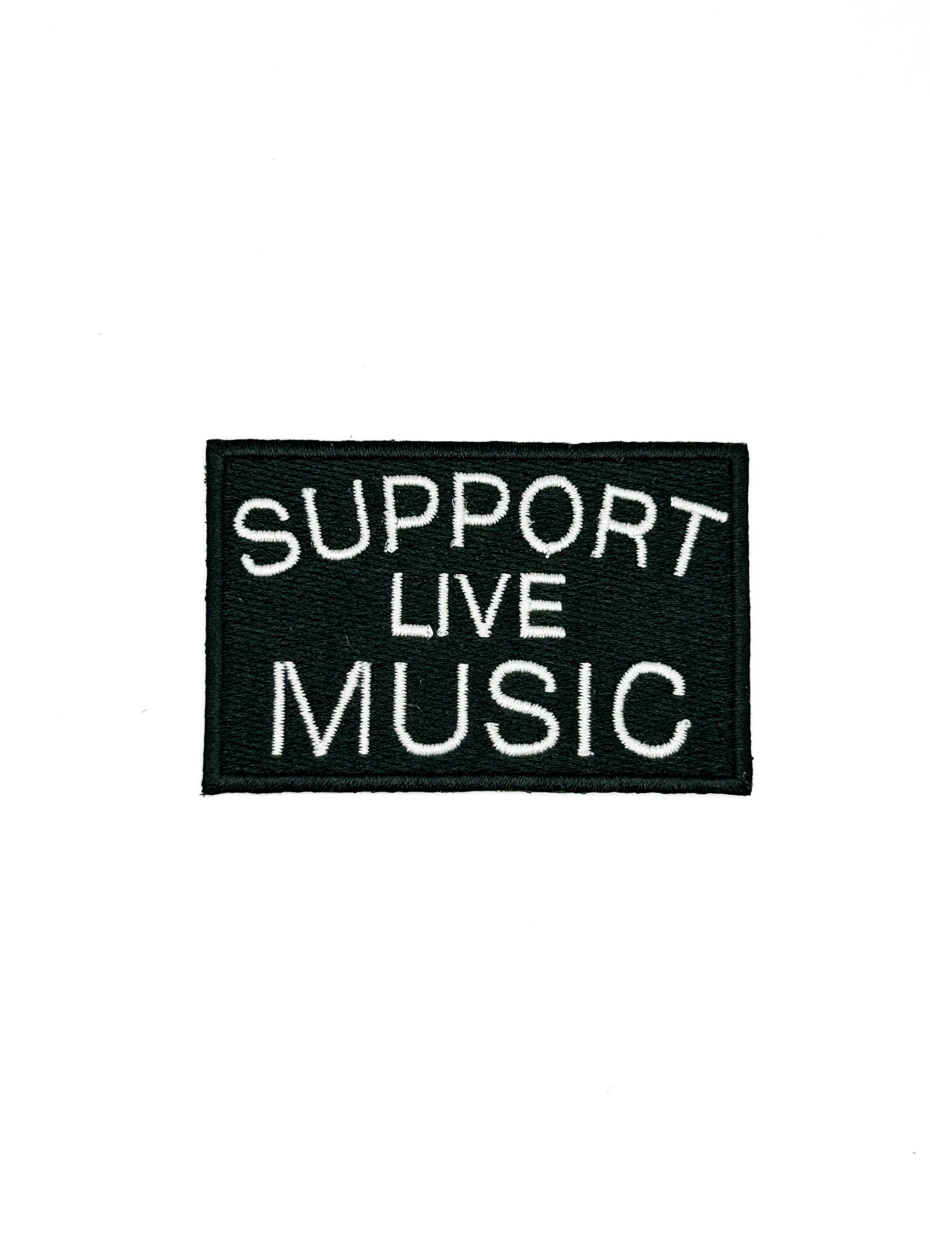 Support Live Music Embroidered Iron On Patch Trucker Hat