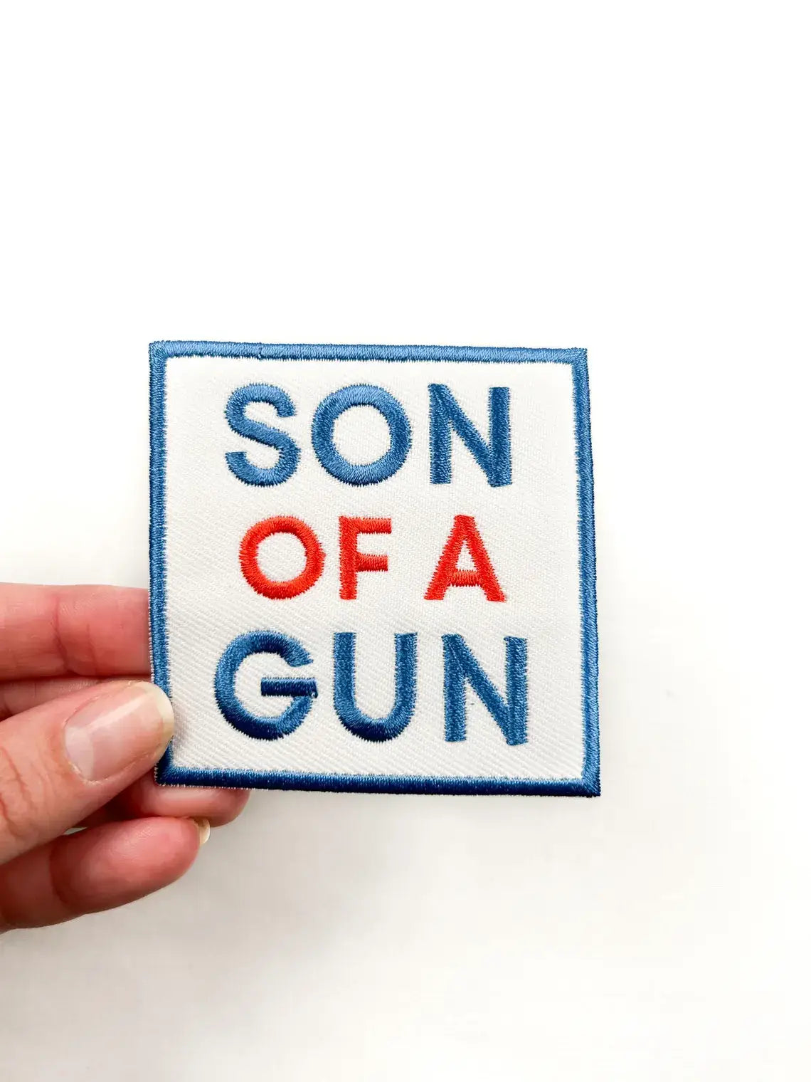 Son Of A Gun Embroidered Iron-On Patch Trucker Outlaw Rodeo