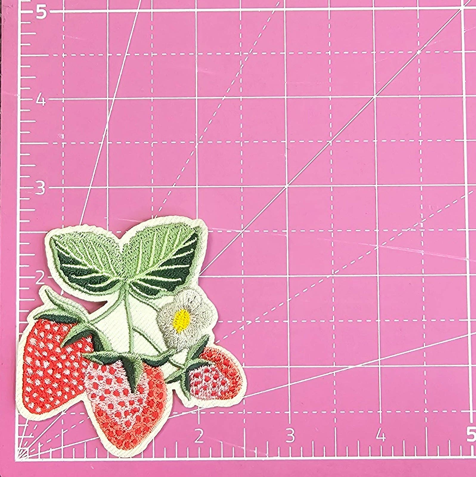 Strawberry Bundle Flower Embroidery On Patch