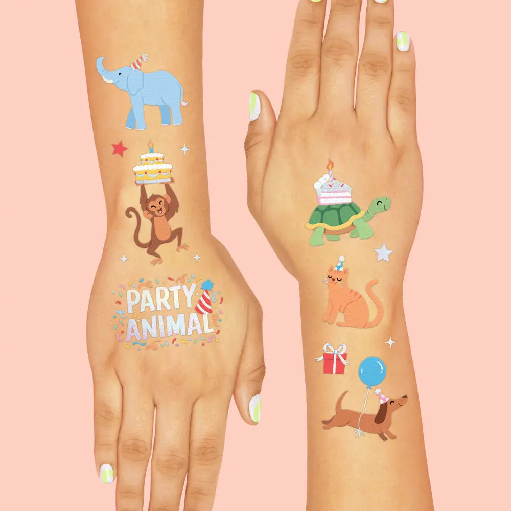 Party Animal Temporary Tattoos - Petit Fetti image 1