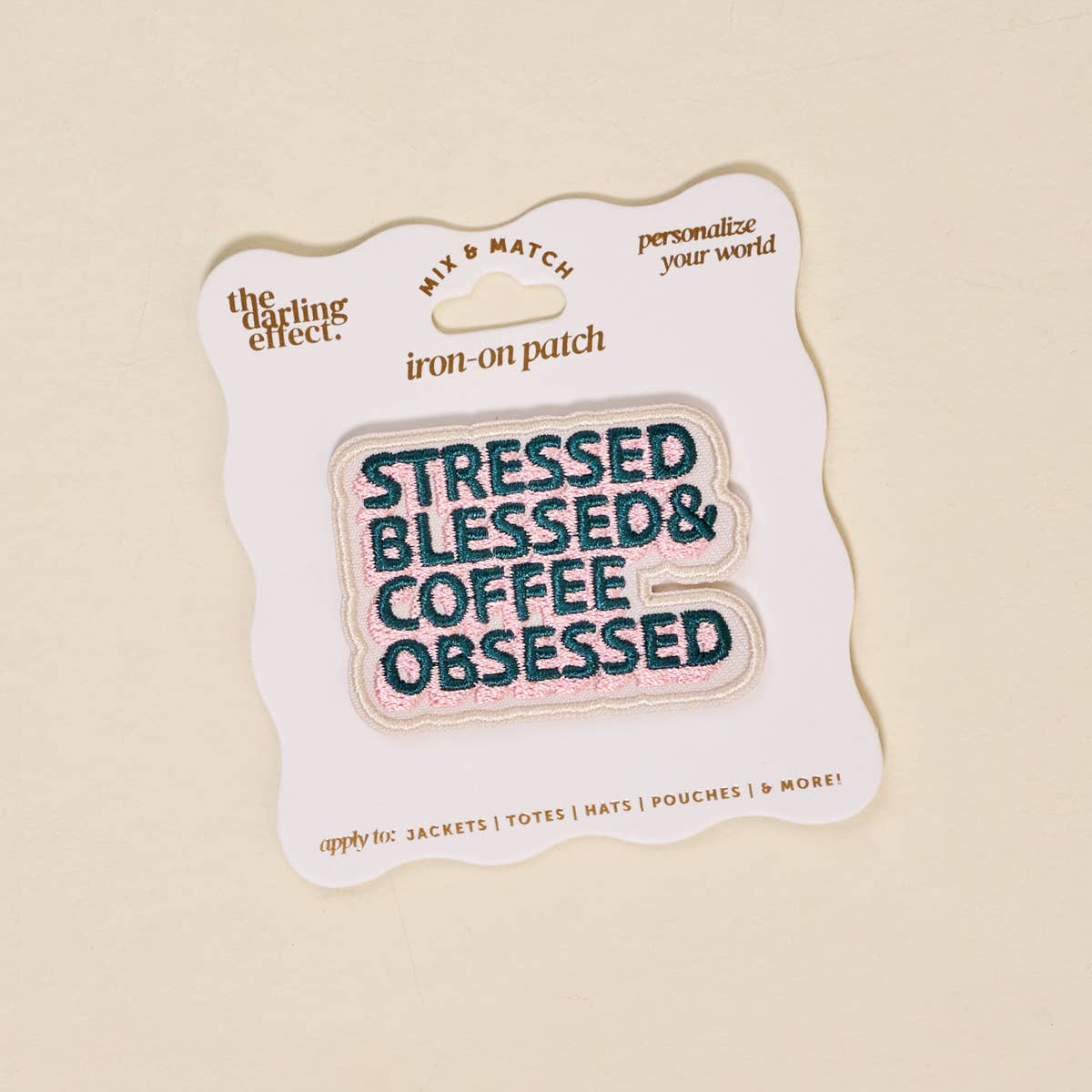Mix&Match Iron-On Patch-Stressed, Blessed, & Coffee Obsessed