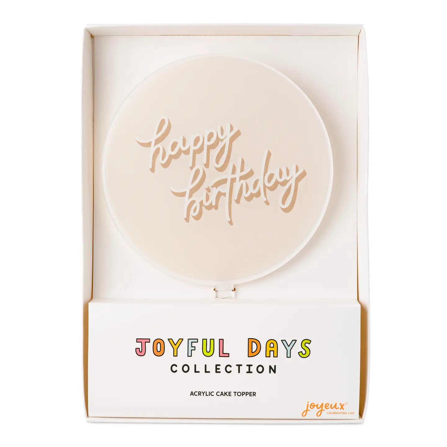 Happy Birthday Taupe Acrylic Cake Topper image 0