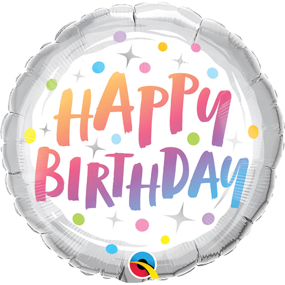 18 inch BIRTHDAY RAINBOW DOTS image 0