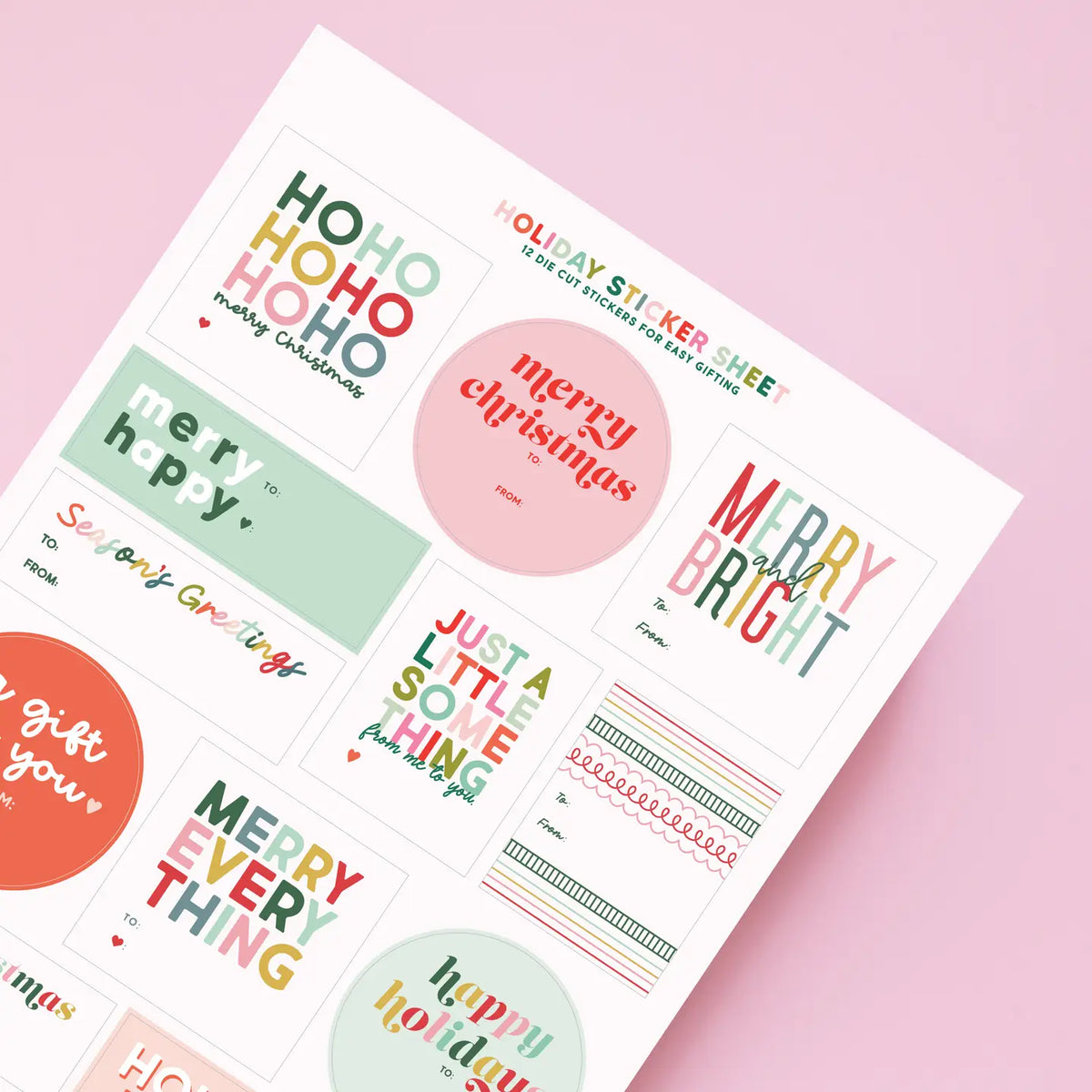 Gift Stickers - Assorted Holiday (12 Per Sheet - 2 Per Pack) image 0