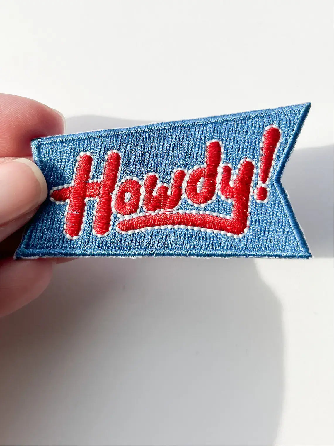 Blue Howdy Iron On Patch for Trucker Hats Western Cowgirl