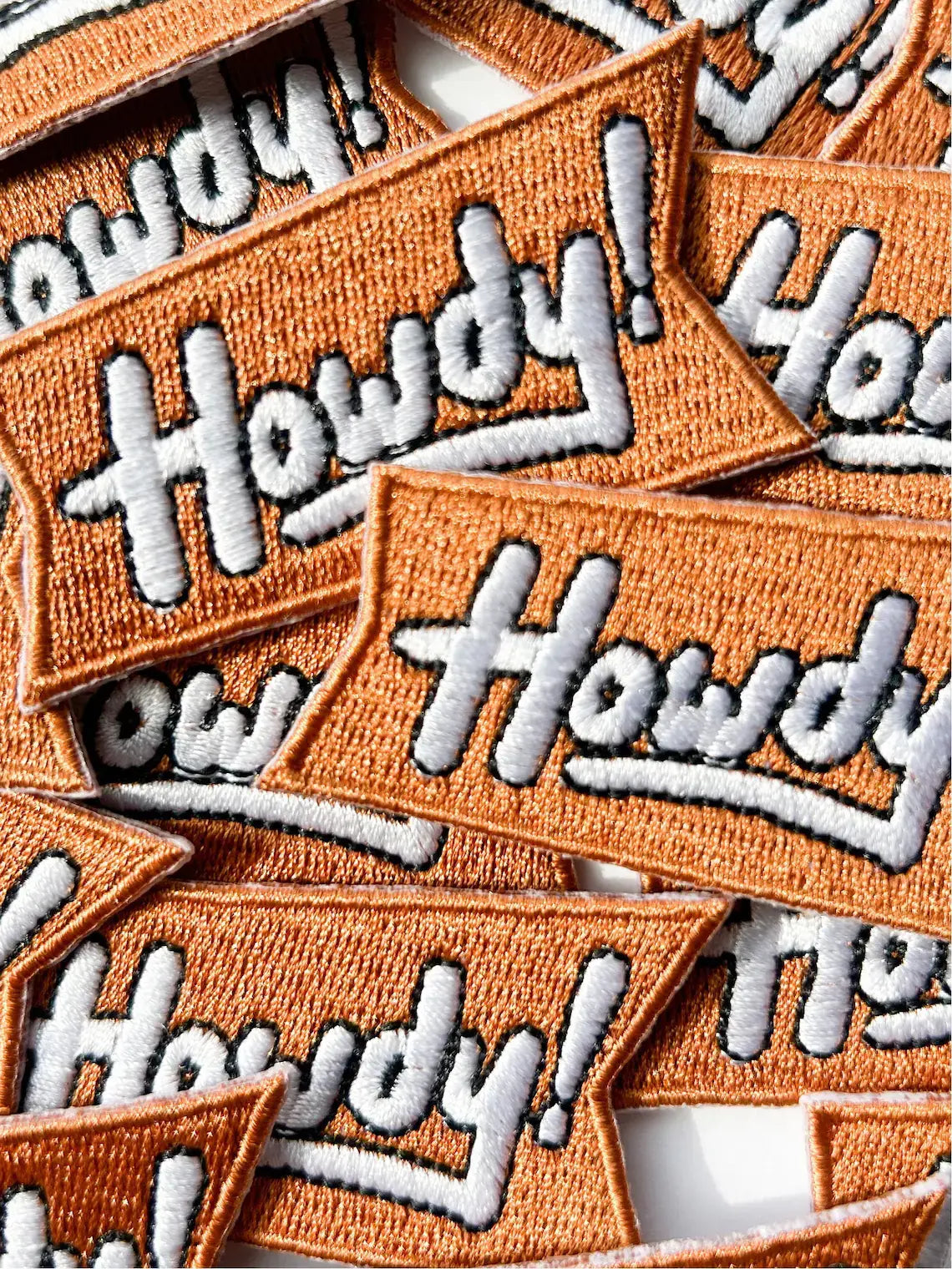 Orange Howdy Iron On Patch for Trucker Texas Western Cowgirl