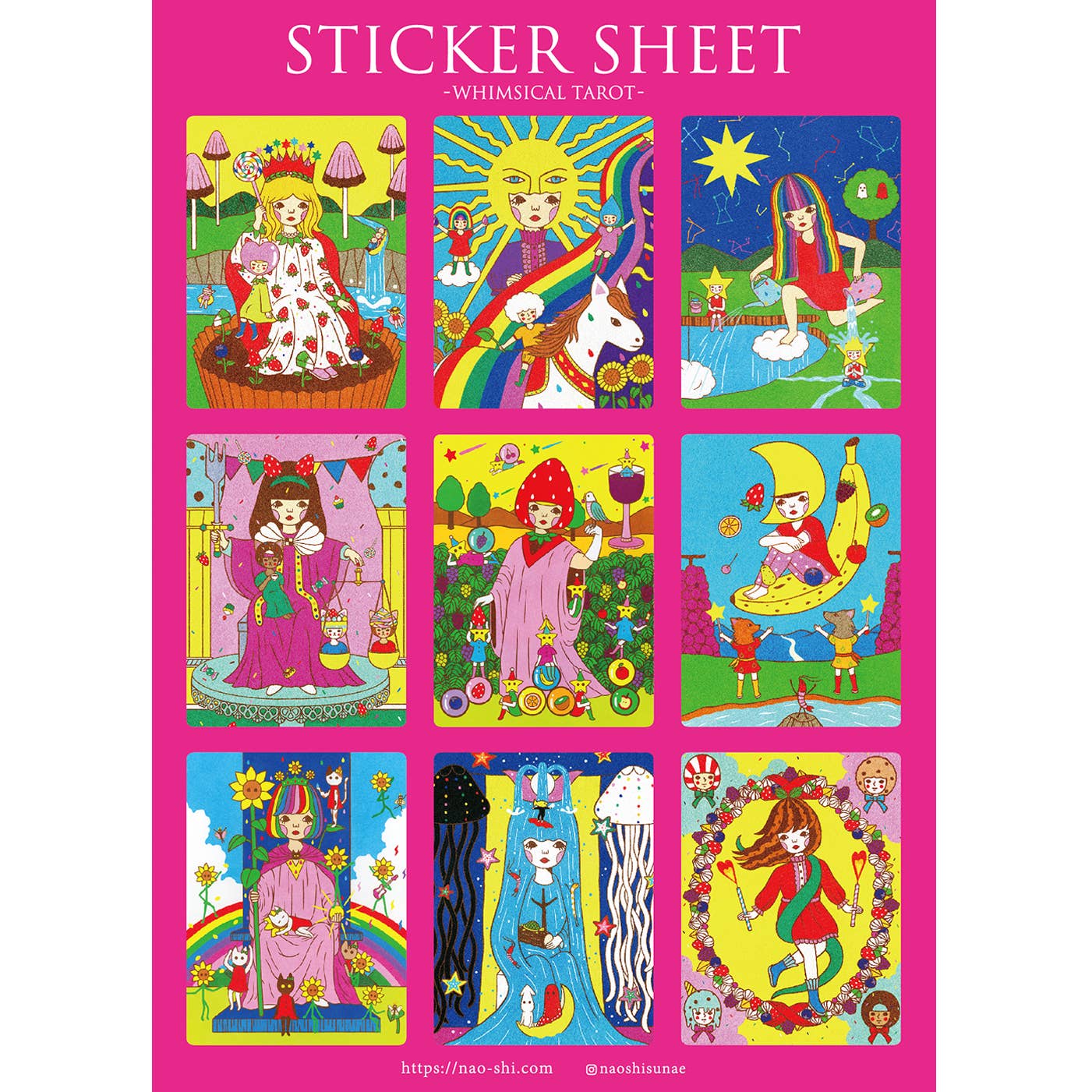 【Sticker Sheet】Whimsical TAROT / Pink