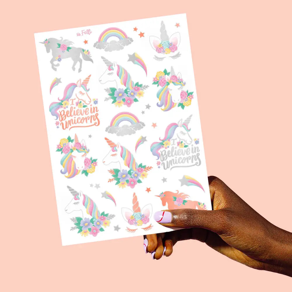 Unicorn Foil Kids Temporary Tattoos - Petit Fetti image 4