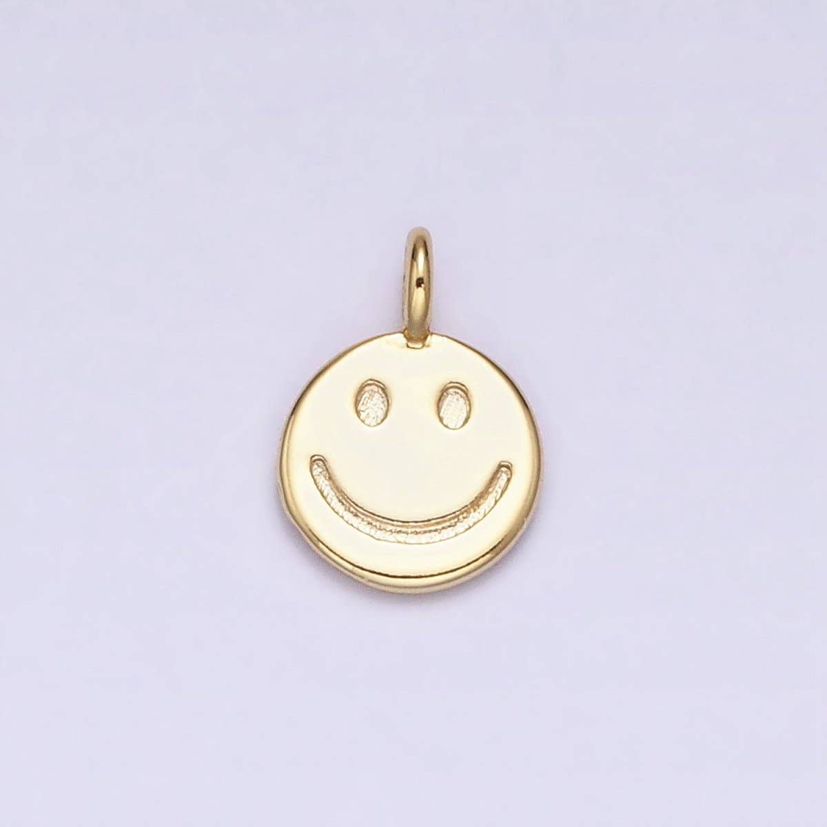 16K Gold Filled Mini Happy Smiley Face Emotion Round Add-On Charm |