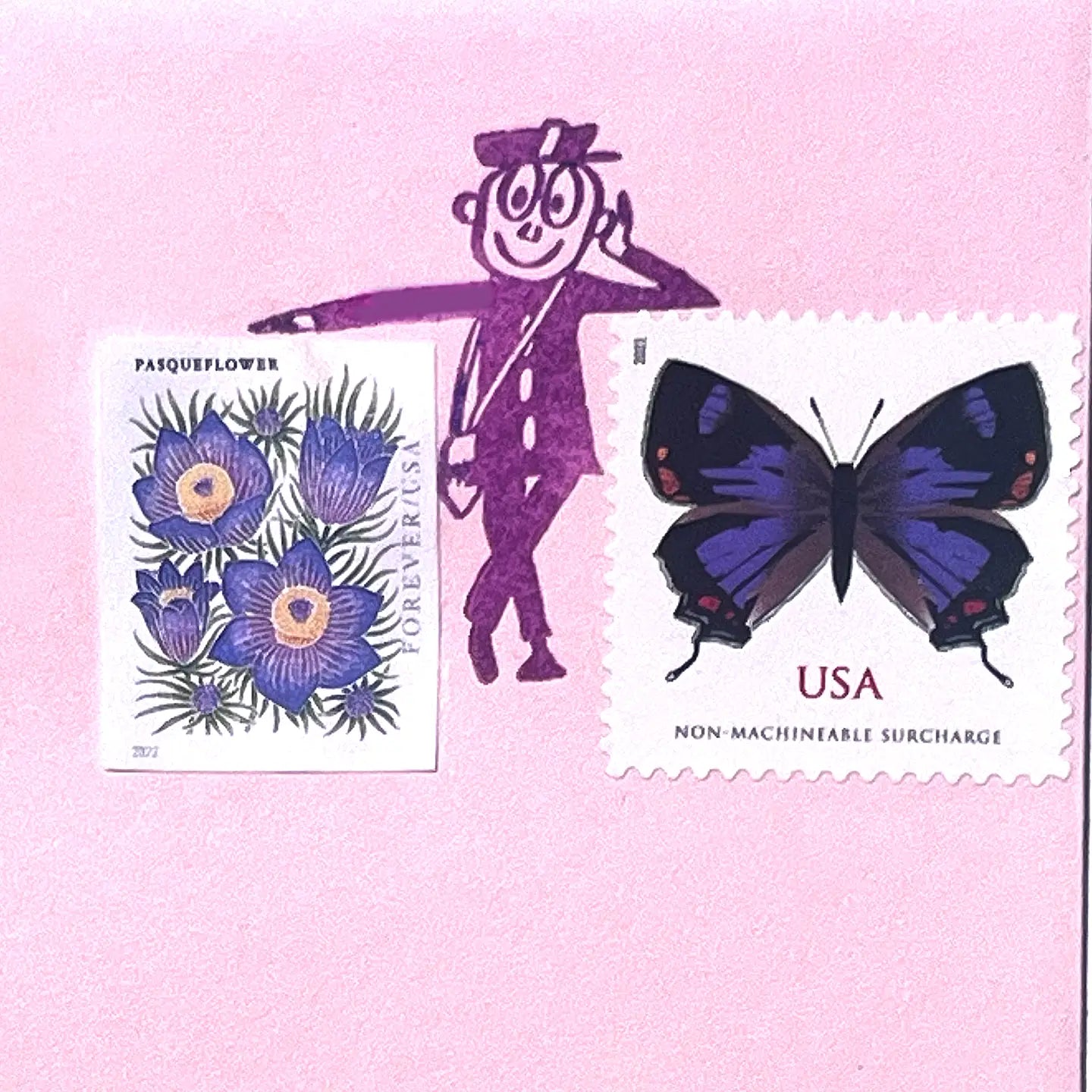 Mr Zip Leaning Rubber Stamp image 0