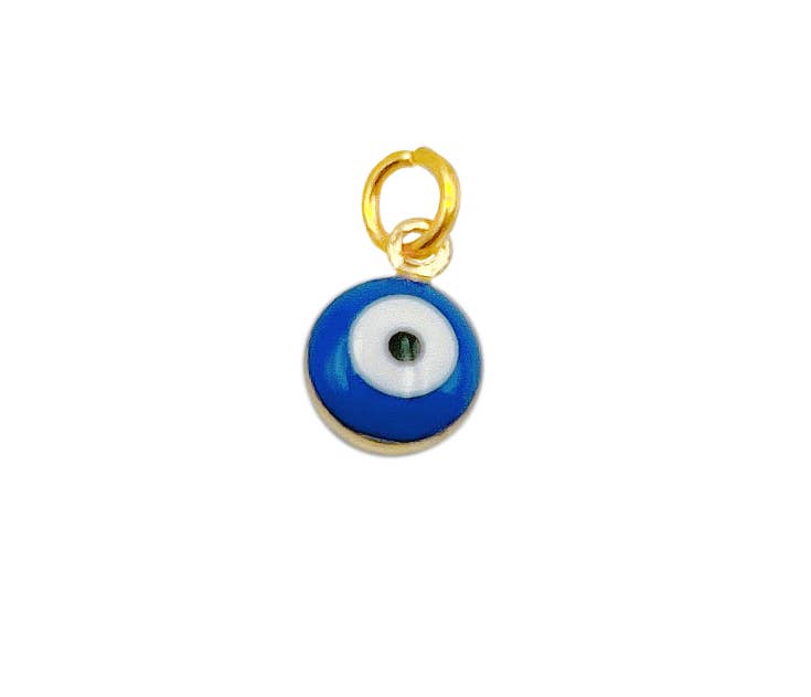 Gold-Filled Enamel Evil Eye Charm Pendant