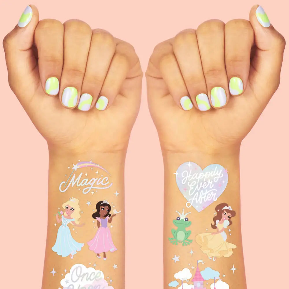 Pastel Princess Party Foil Kids Temporary Tattoos - Petit Fetti image 3
