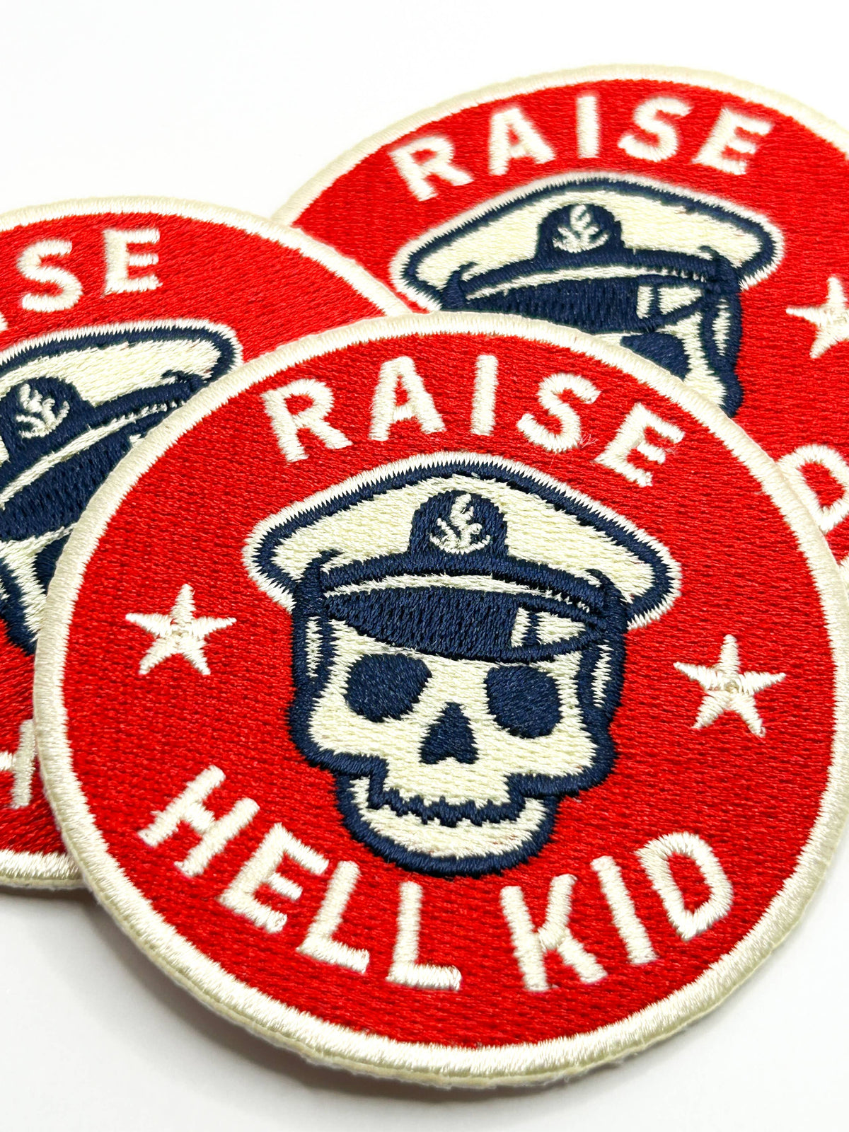 Raise Hell Kid Patch Embroidered Iron-On for Clothing & Hats