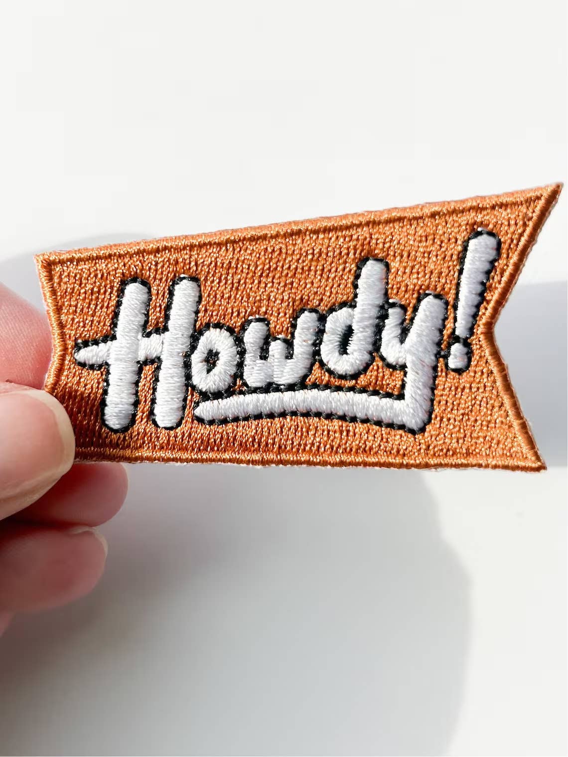 Orange Howdy Iron On Patch for Trucker Texas Western Cowgirl