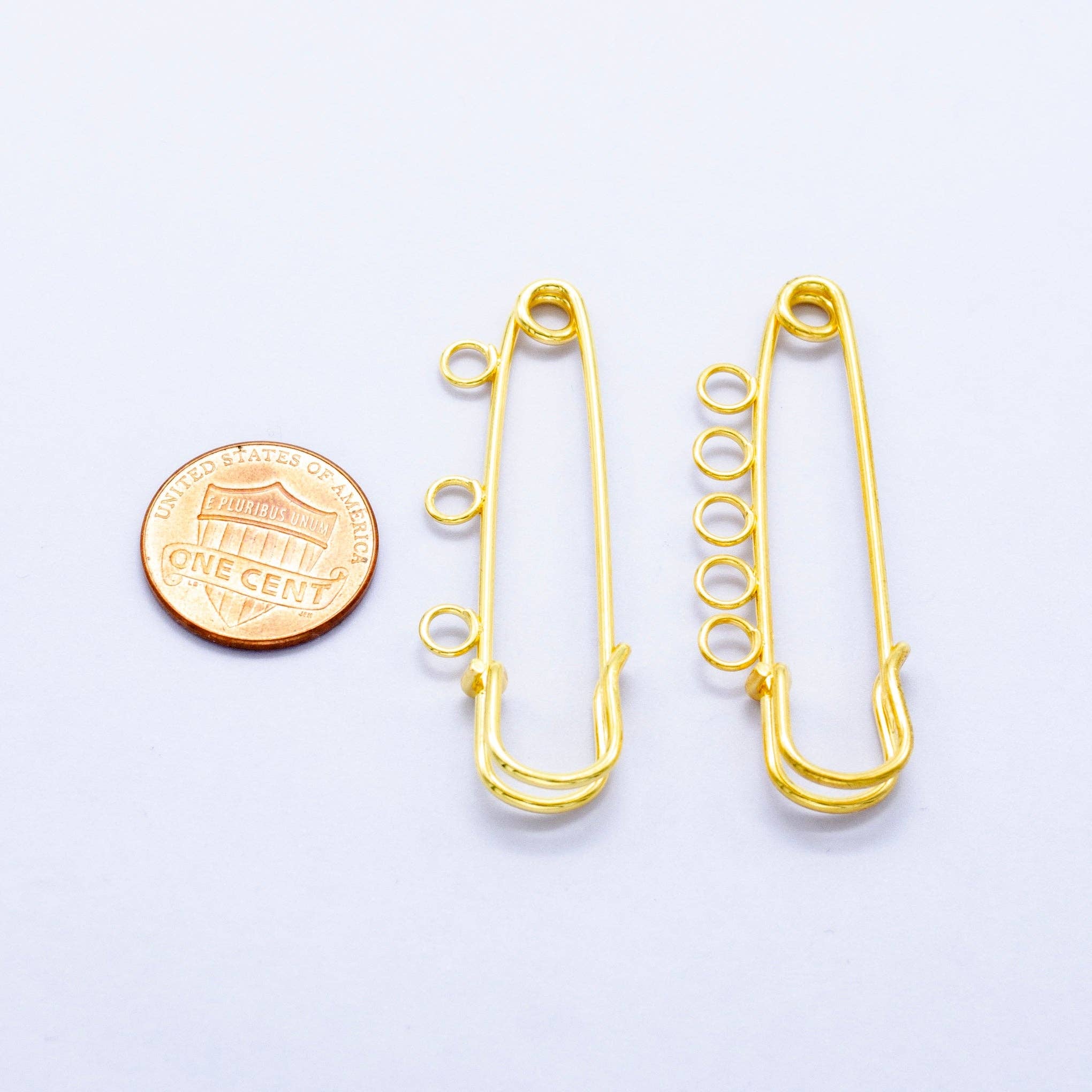 24K Gold Filled Safety Pin Shoe Bag Charm Keychain Finding |