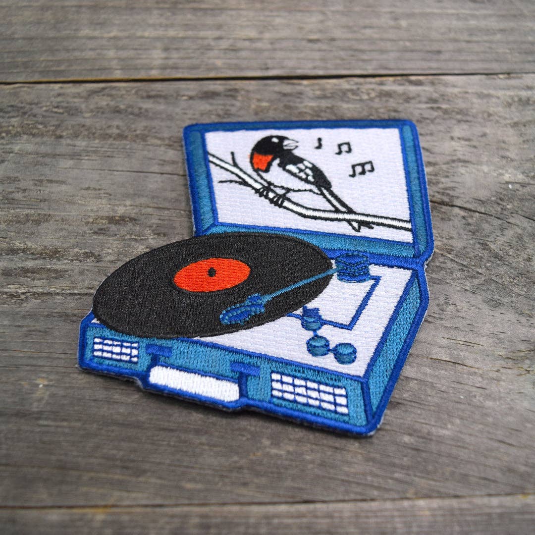 Songbird Record Player Embroidered Patch