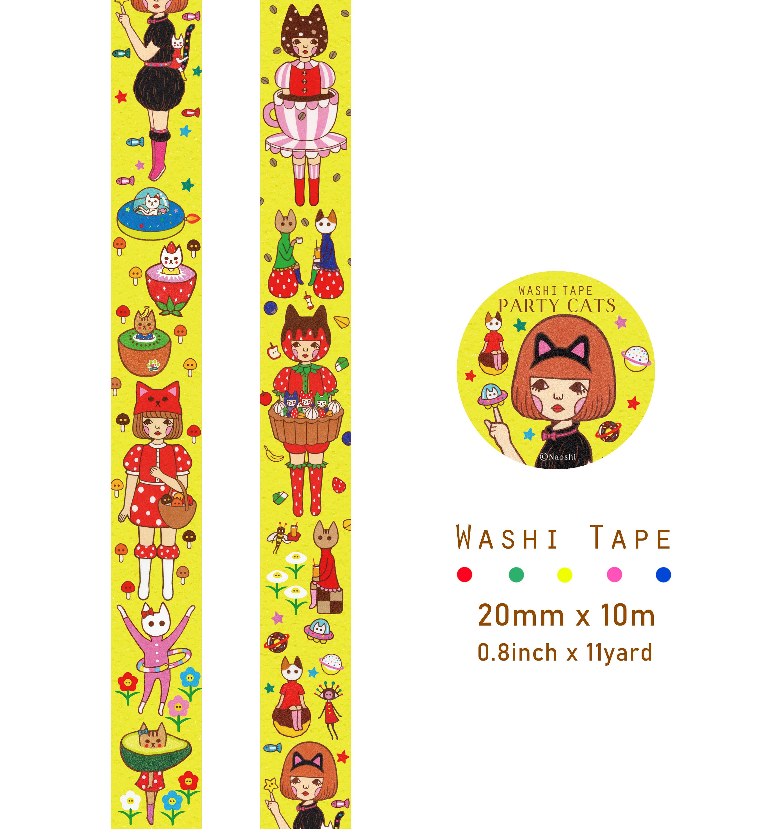 【Washi Tape】Party Cats