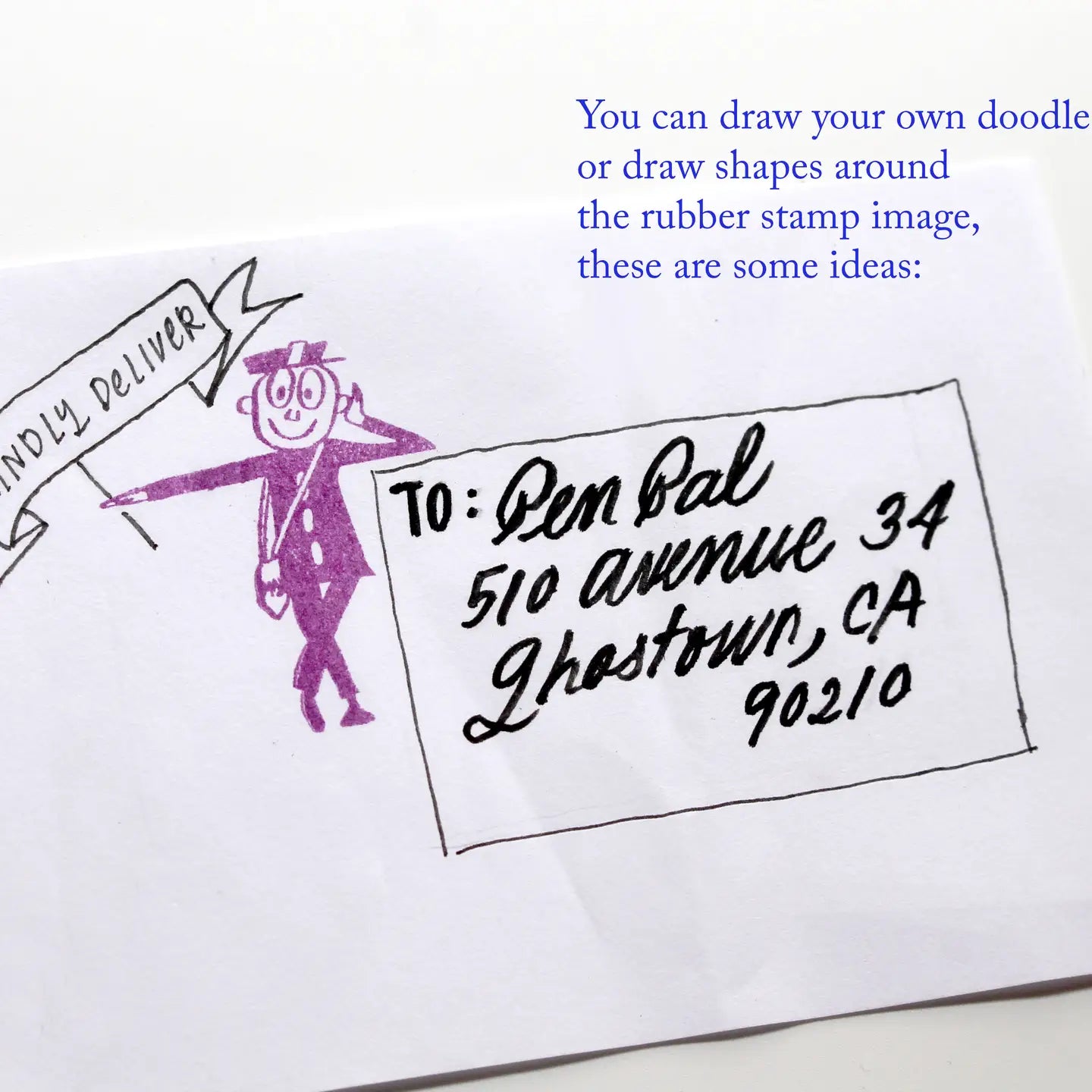 Mr Zip Leaning Rubber Stamp image 2