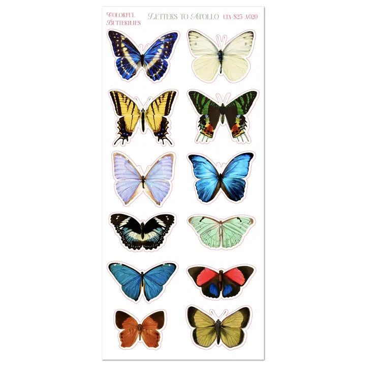 Colorful Butterflies - Sticker Sheet