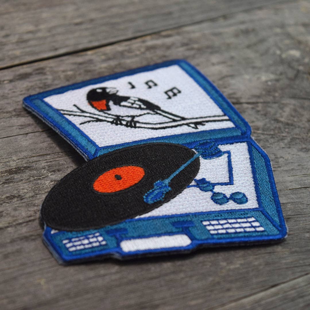 Songbird Record Player Embroidered Patch