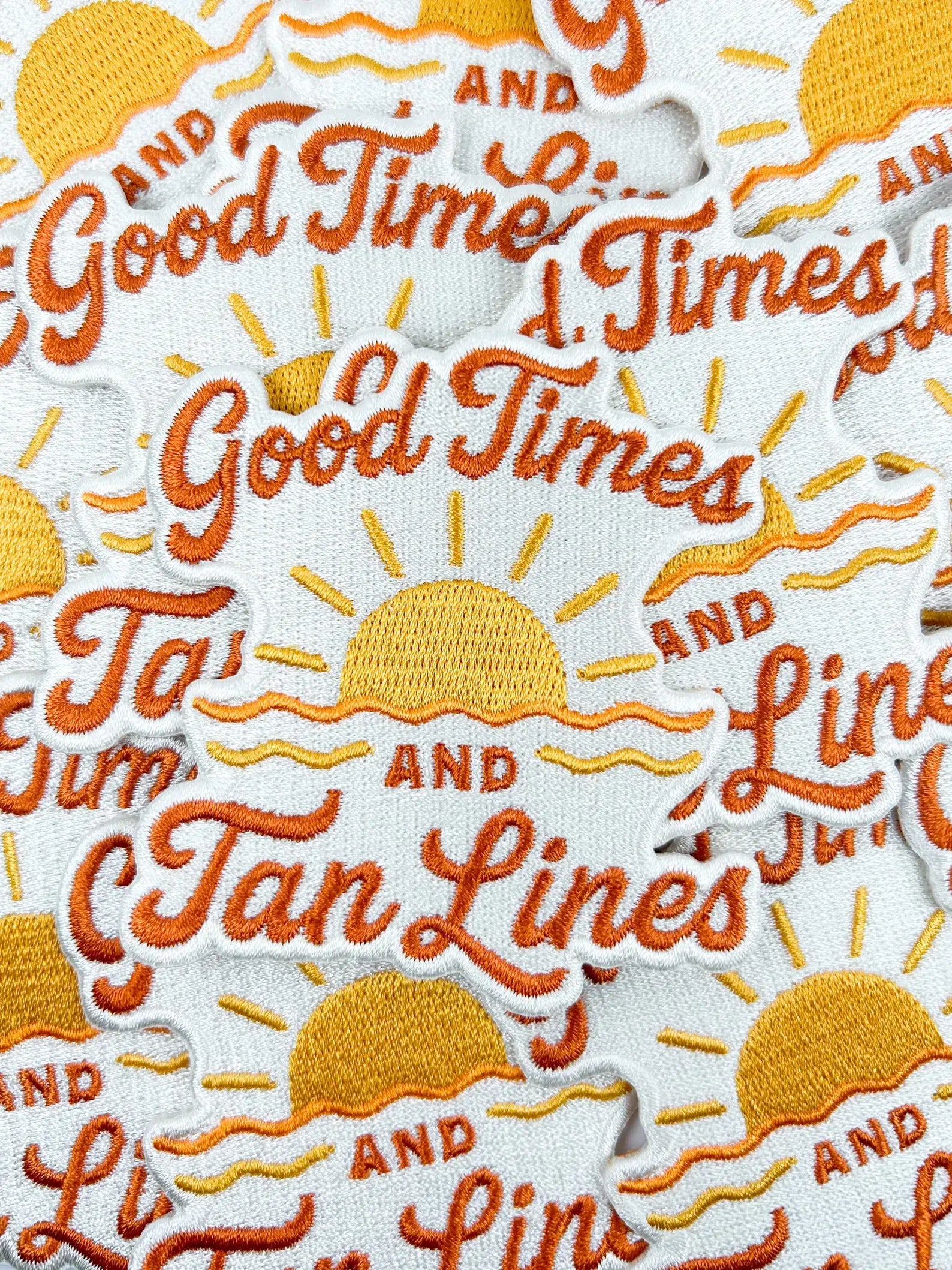 Good Times and Tan Lines Patch – Embroidered Iron On Beach