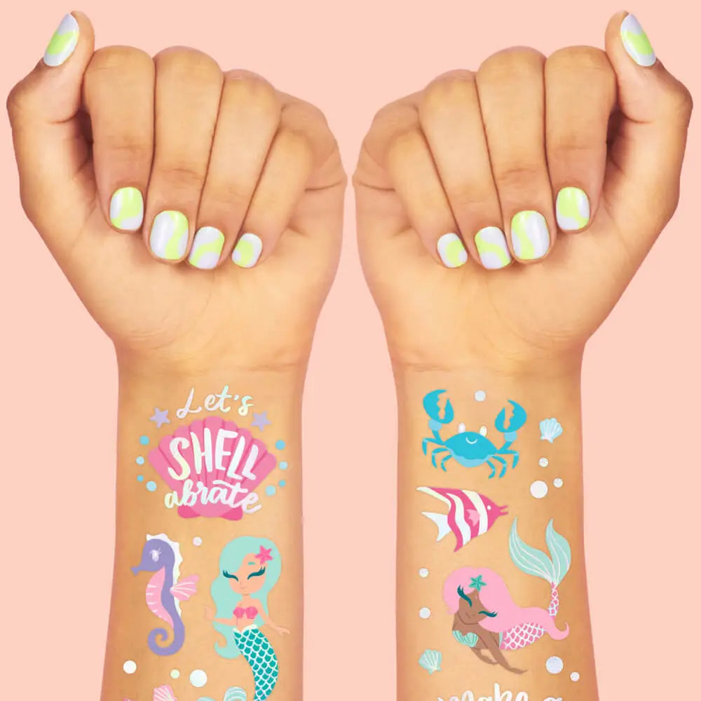Mermaid Party Foil Kids Temporary Tattoos - Petit Fetti image 3