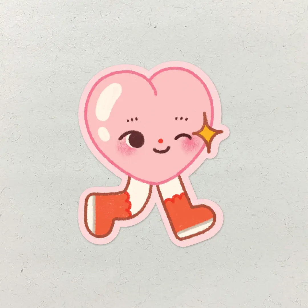 Walking Heart • Single Kiss Cut Vinyl Sticker - Natamori image 1