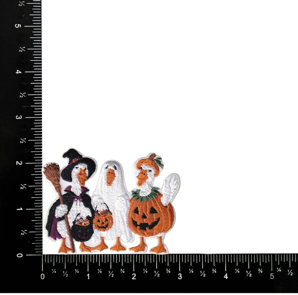 Halloween Goose Trio, Embroidered Iron on Patch
