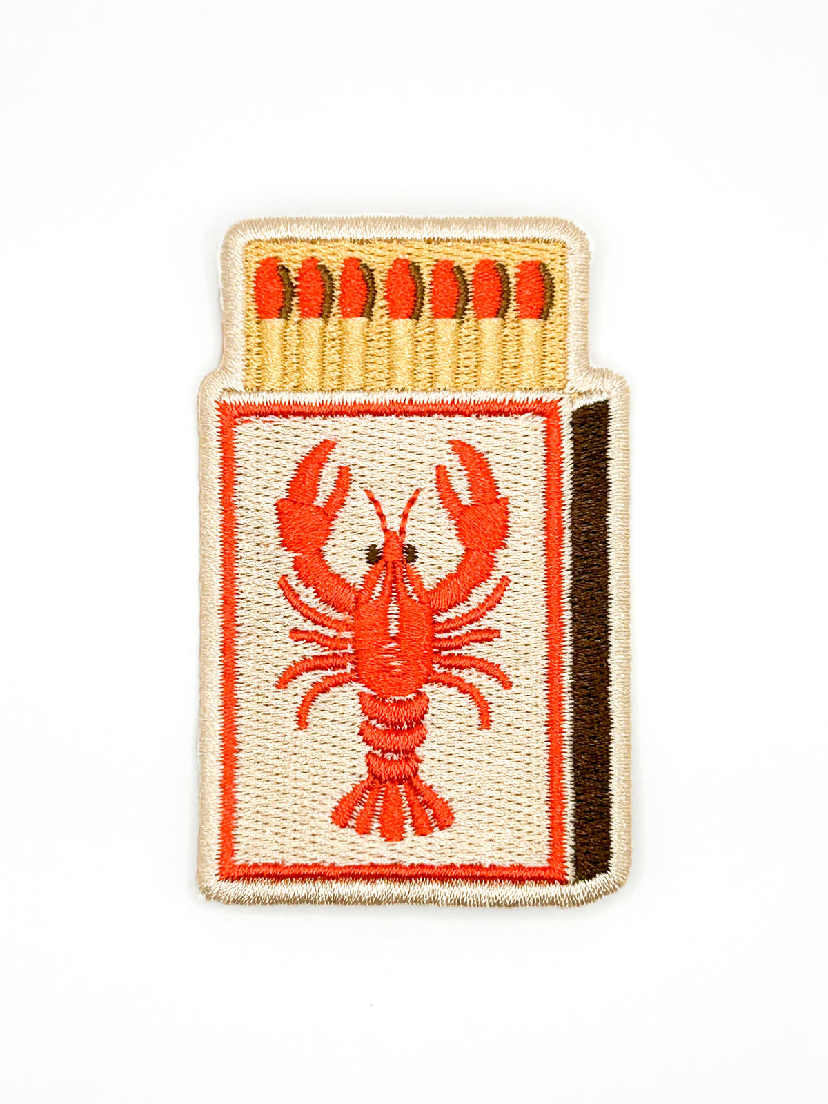 Lobster Matchbox Embroidered Patch Iron On Coastal