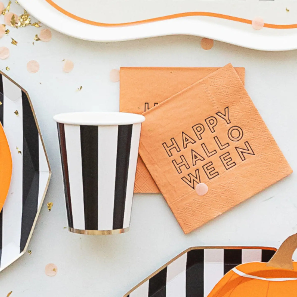 Happy Halloween Orange Cocktail Napkins image 2