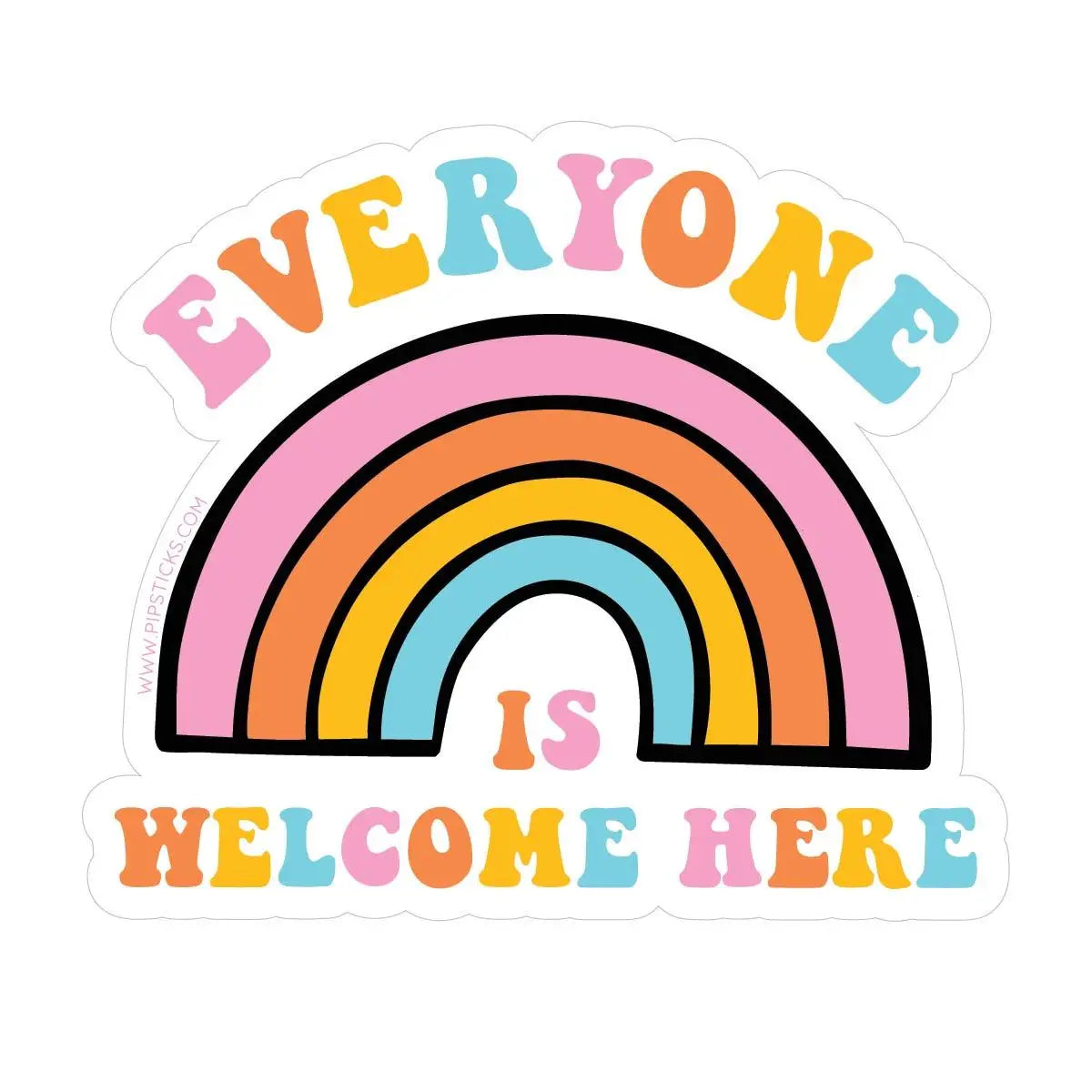 Everyone is Welcome Here Pipstick Vinyl Sticker image 0