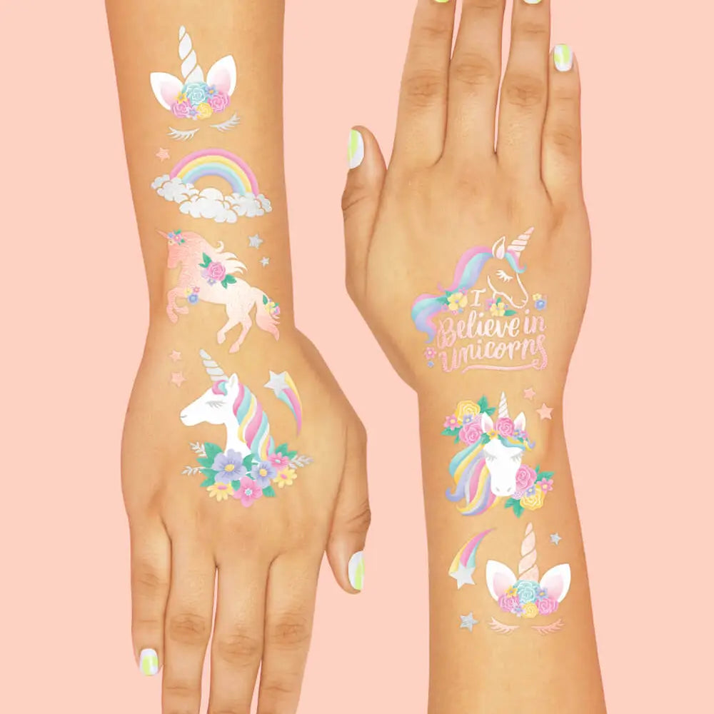 Unicorn Foil Kids Temporary Tattoos - Petit Fetti image 1