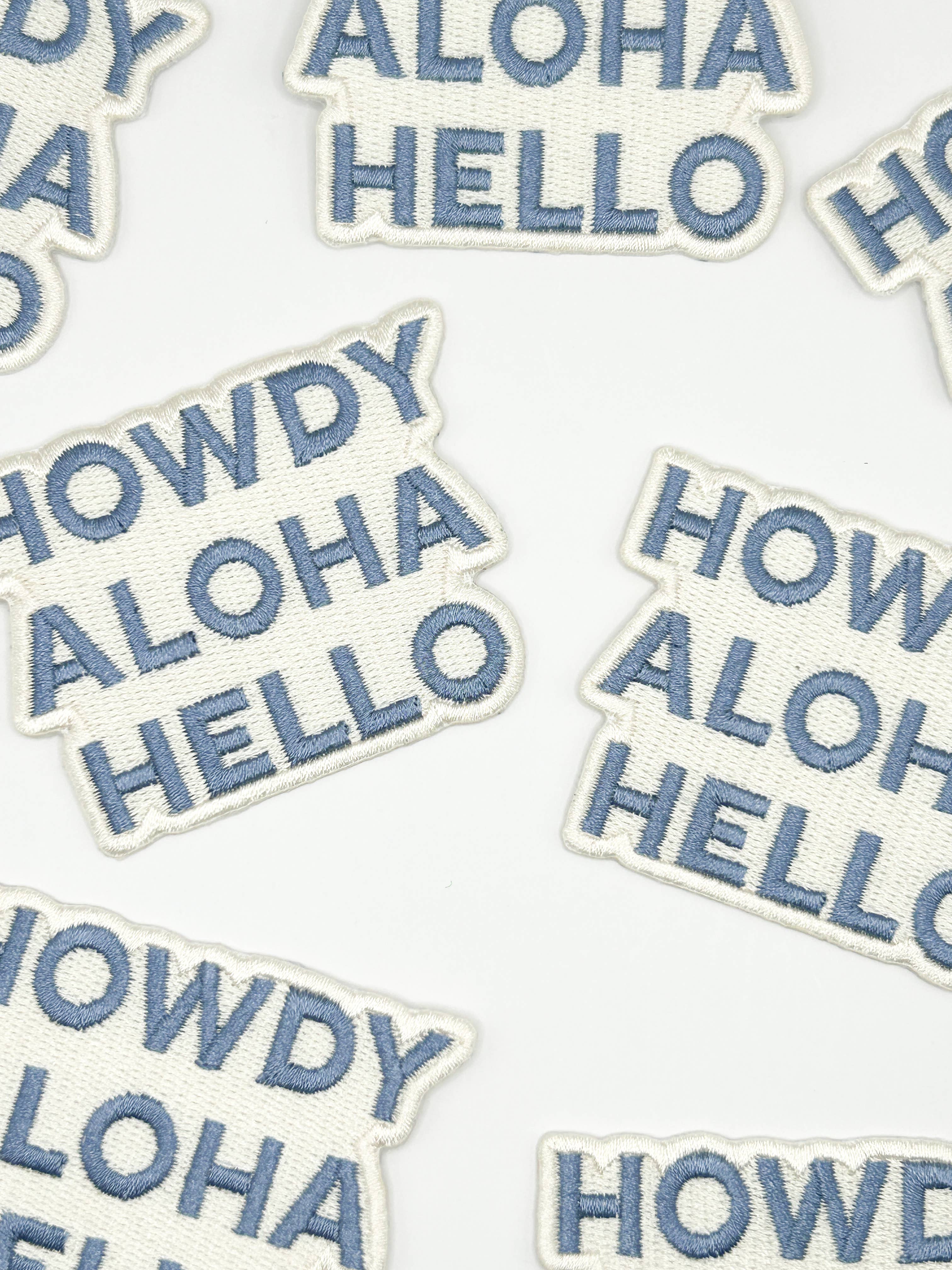Howdy Aloha Hello Embroidered Patch – Greeting Patch, Travel
