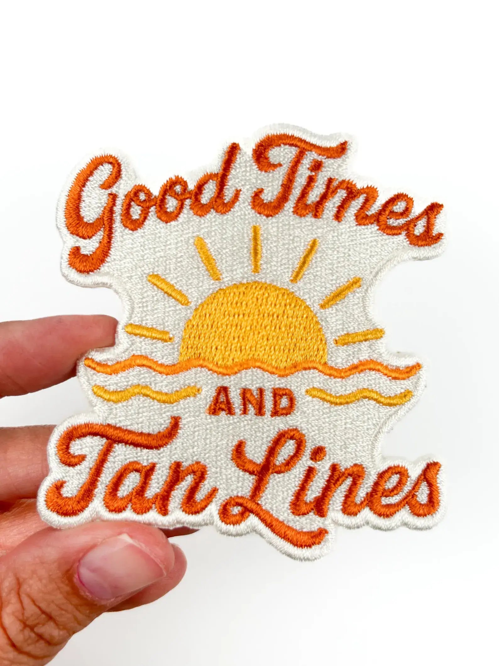 Good Times and Tan Lines Patch – Embroidered Iron On Beach