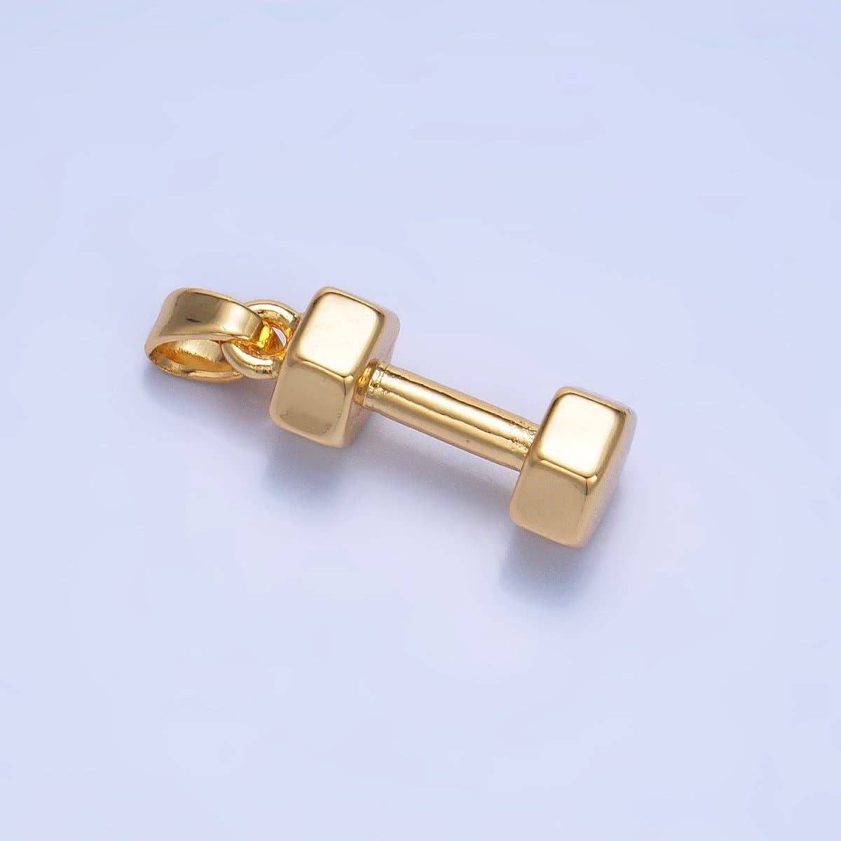 24K Gold Filled Barbell Dumbbell Lifting Fitness Sports Pendant | AA1011 image 0