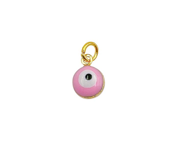 Gold-Filled Enamel Evil Eye Charm Pendant