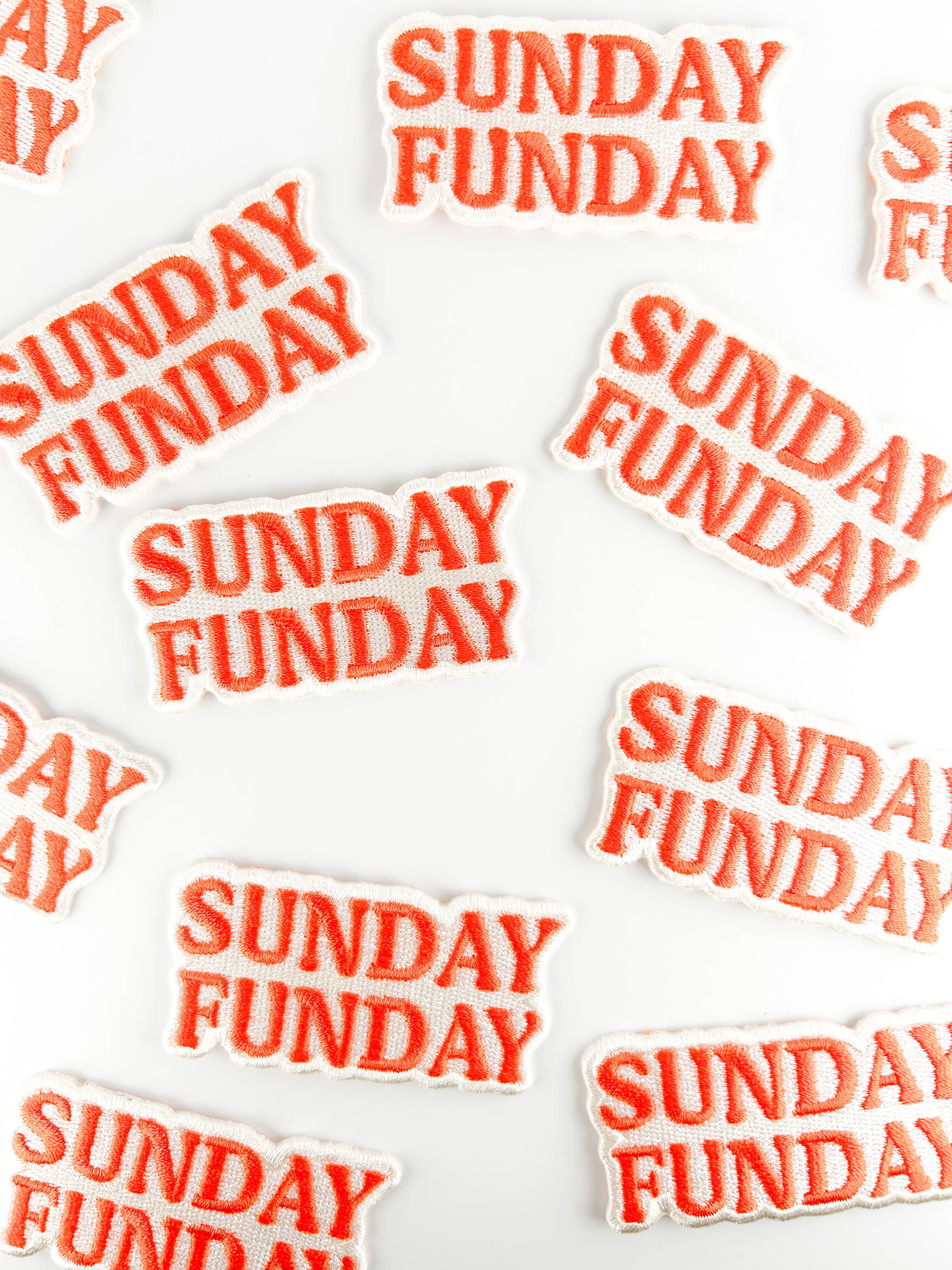 Sunday Funday Embroidered Patch Retro Iron On Patch for Hats