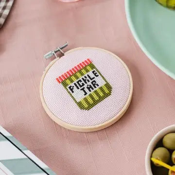 Pickle Jar Mini Cross Stitch Kit image 2