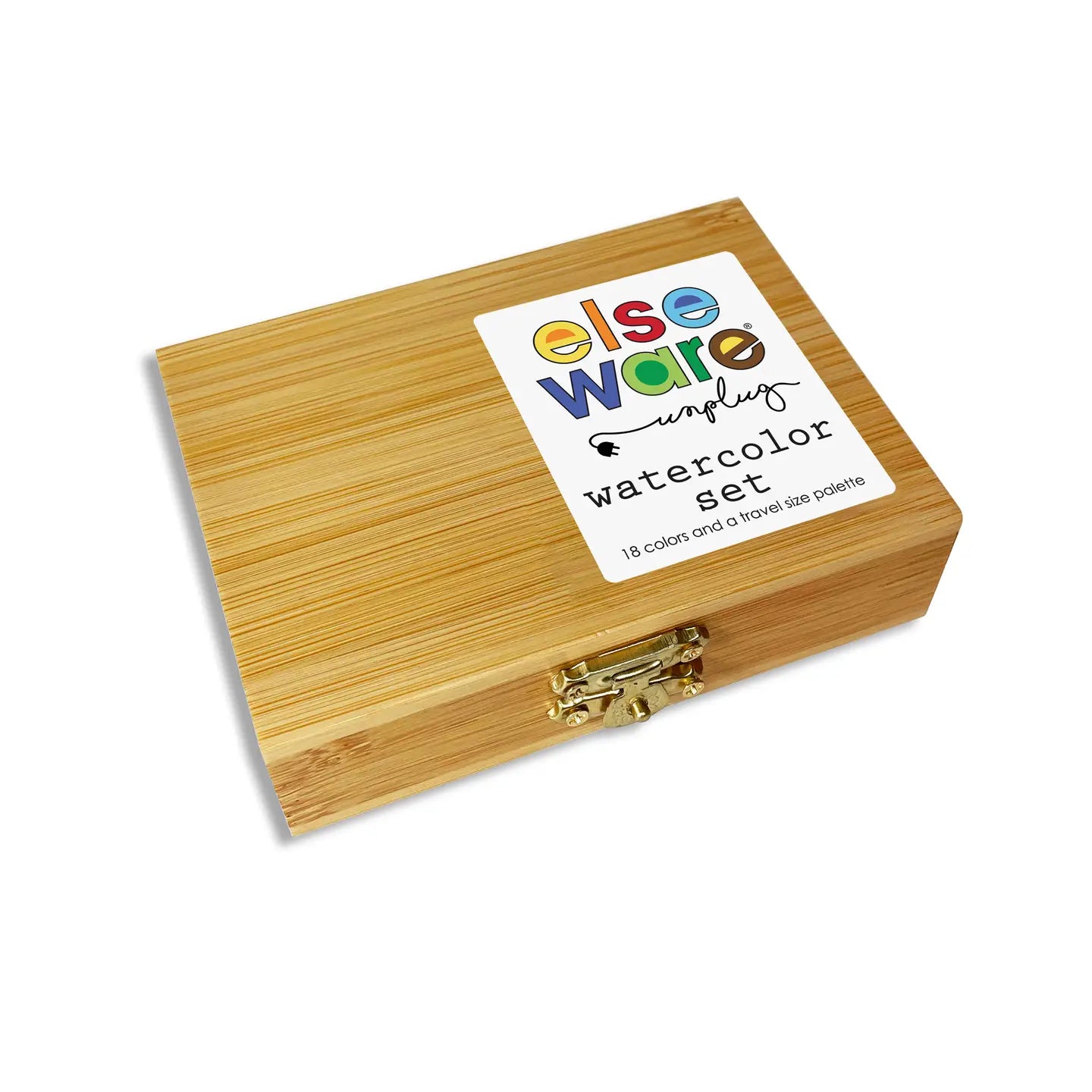 Watercolor Set - Eco-Friendly Bamboo Box - 18 Colors image 0