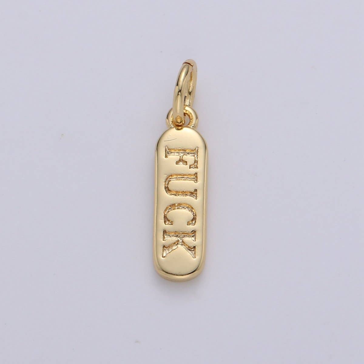 Dainty Gold Pill Bar Pendant, love mom hope happy chill words charm, 14K Gold Filed Pendant for Bracelet Necklace Earring Component Supply | D-506, D-323-D-330, D-747