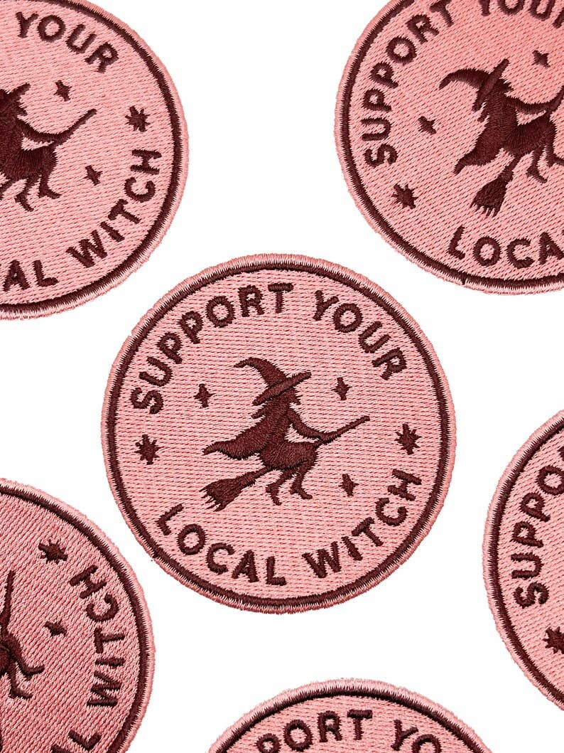 Support Your Local Witch Embroidered Patch Iron On Haloween
