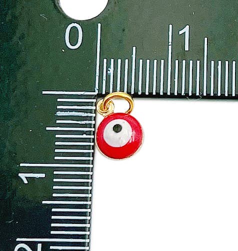 Gold-Filled Enamel Evil Eye Charm Pendant